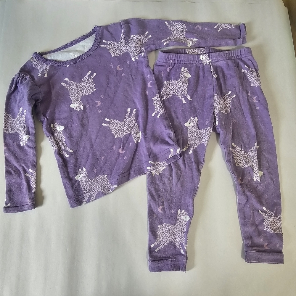 Carter's Just One You Baby Girl‎ 18M Purple Lamb Sheep Pajama Set Pants Top